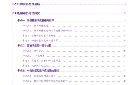 第02讲物质的量浓度(讲义)(原卷版)_05高考化学_2025年新高考资料_一轮复习_2025年高考化学一轮复习讲练测（新教材新高考）_第二章化学计量及其应用