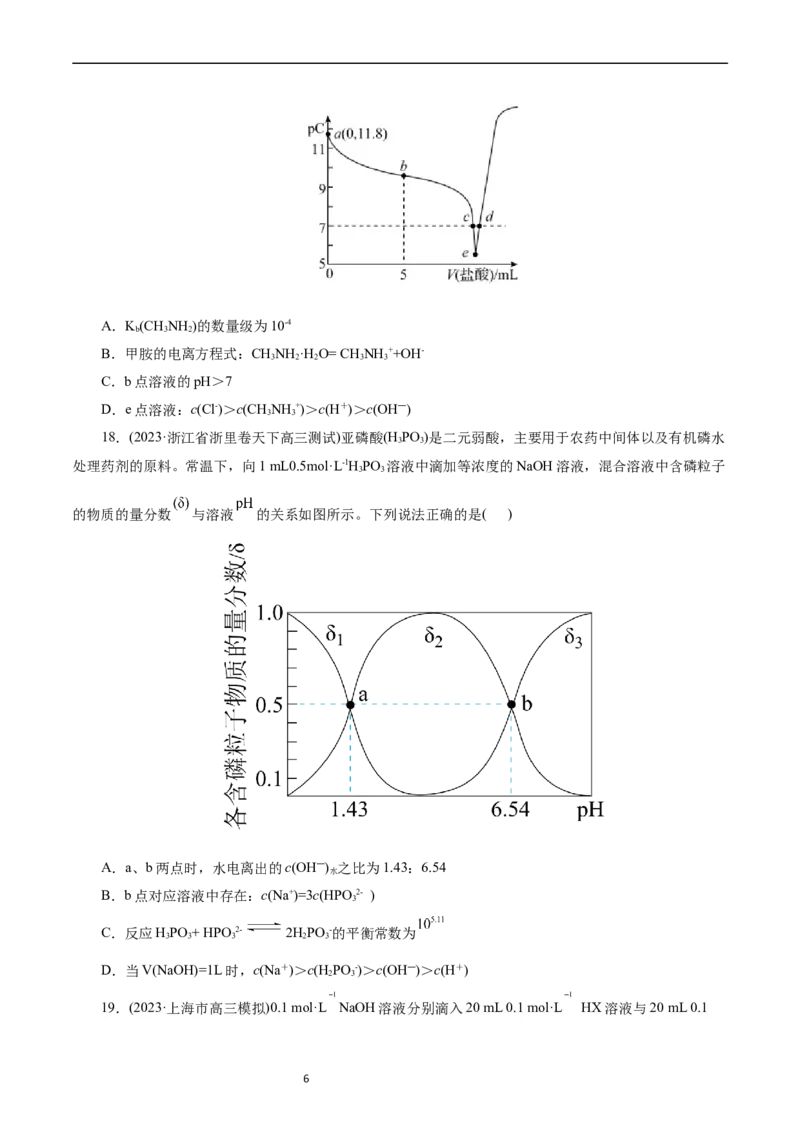 考点27水的电离与溶液的pH(好题冲关)(原卷版)_05高考化学_通用版（老高考）复习资料_2024年复习资料_完备战2024年高考化学一轮复习考点帮（全国通用）