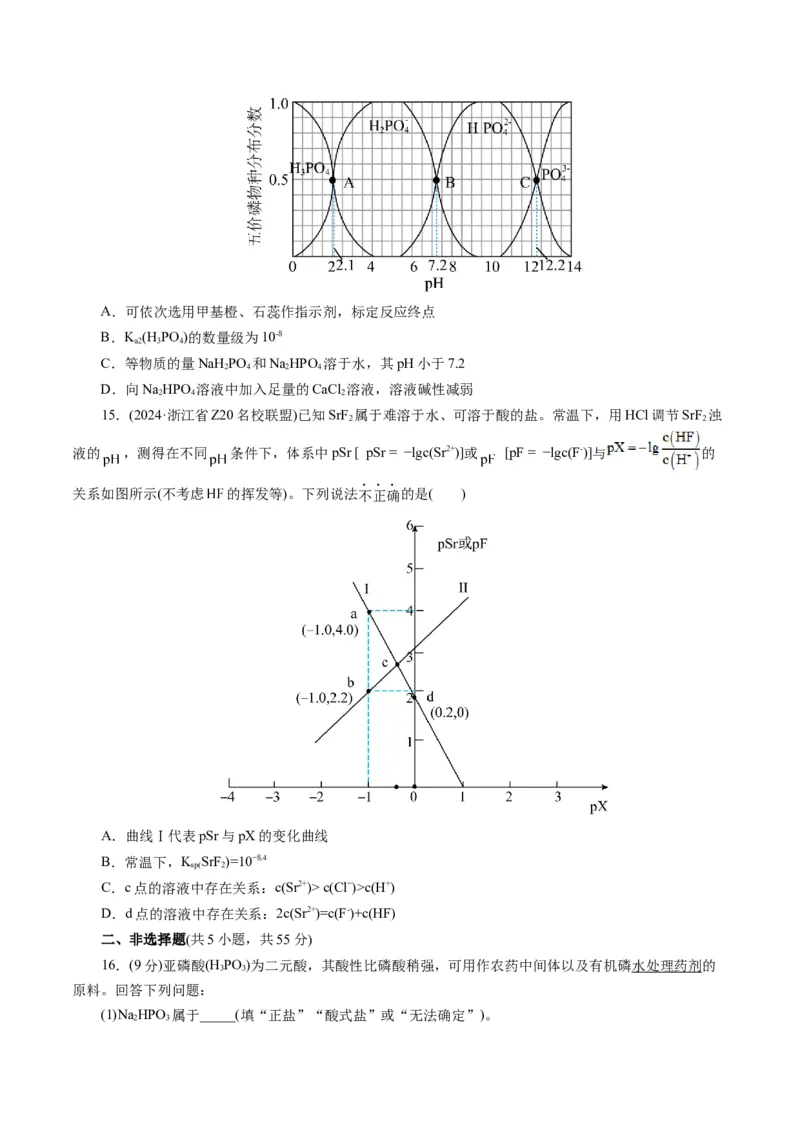 第八章水溶液中的离子反应与平衡(测试)(原卷版)_05高考化学_2025年新高考资料_一轮复习_2025年高考化学一轮复习讲练测（新教材新高考）_第八章水溶液中的离子反应与平衡