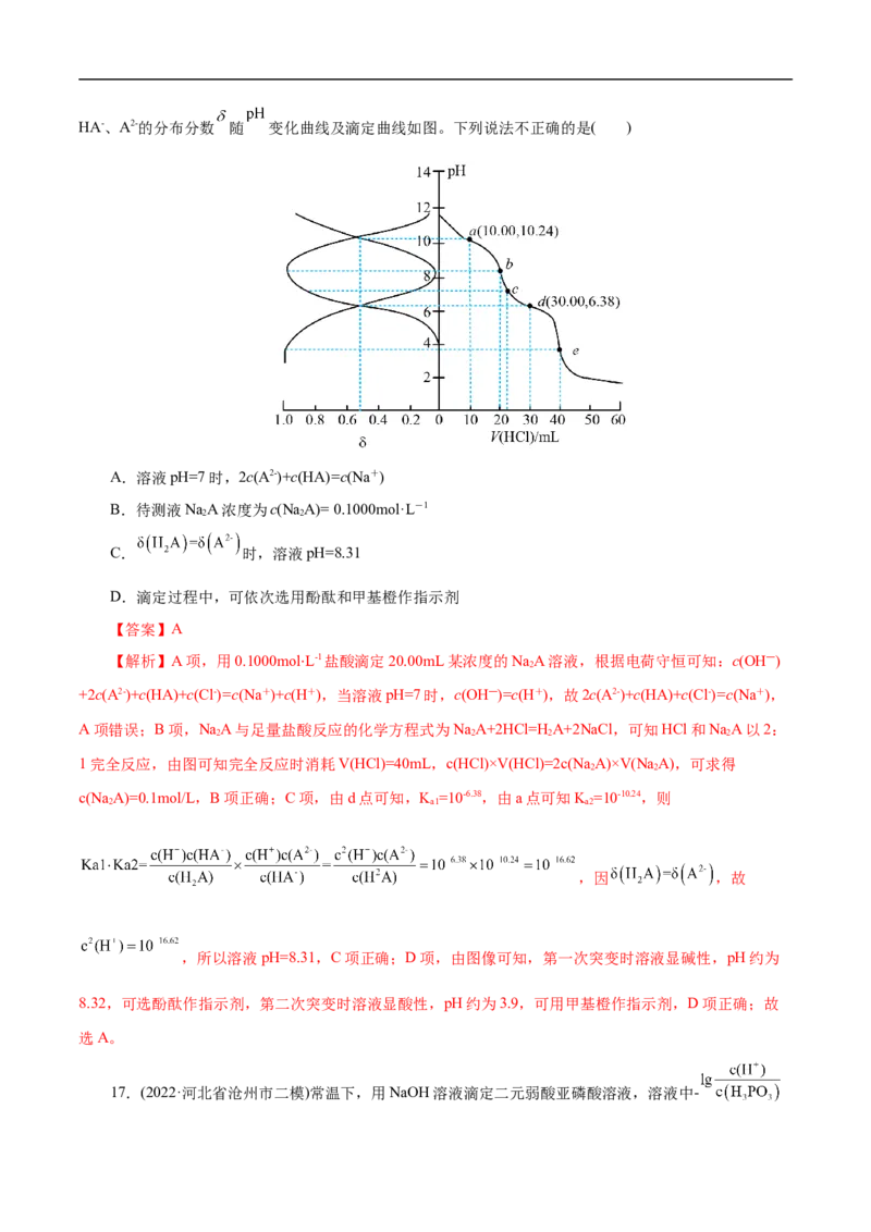 考点28盐类的水解（解析版）_05高考化学_通用版（老高考）复习资料_2023年复习资料_一轮复习_备战2023年高考化学一轮复习考点帮（全国通用）