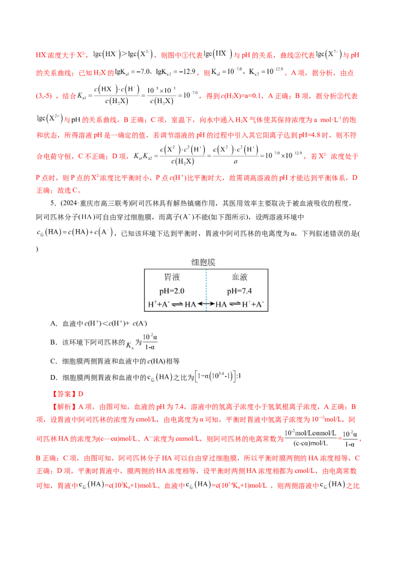 第01讲电离平衡(练习)(解析版)_05高考化学_2025年新高考资料_一轮复习_2025年高考化学一轮复习讲练测（新教材新高考）_第八章水溶液中的离子反应与平衡