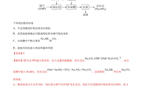考向09金属及其化合物的简单制备流程-备战2023年高考化学一轮复习考点微专题（新高考地区专用）_05高考化学_新高考复习资料_2023年新高考资料_一轮复习