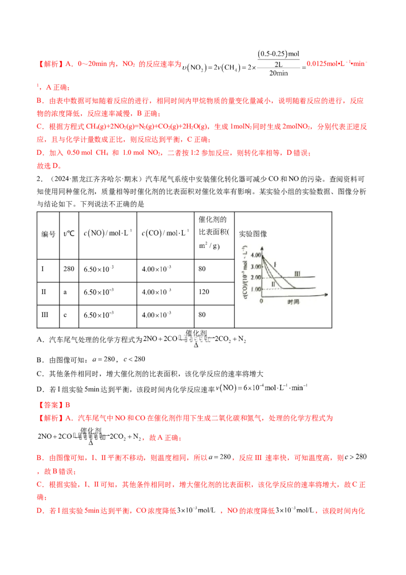 考点25化学反应速率及其影响因素（核心考点精讲精练）-备战2025年高考化学一轮复习考点帮（新高考通用）（解析版）_05高考化学_2025年新高考资料_一轮复习