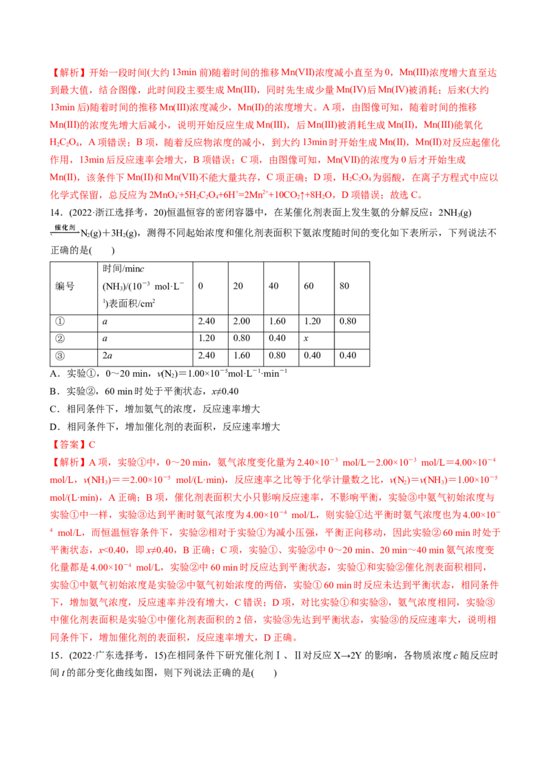 考点25化学反应速率及其影响因素（核心考点精讲精练）-备战2025年高考化学一轮复习考点帮（新高考通用）（解析版）_05高考化学_2025年新高考资料_一轮复习