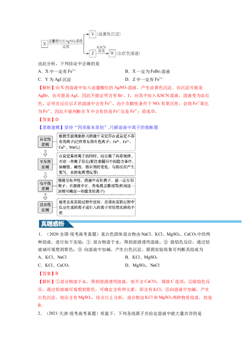 第06讲离子共存、离子的检验与推断（讲义）（解析版）_05高考化学_新高考复习资料_2024年新高考资料_一轮复习资料_完2024年高考化学一轮复习讲练测(课件+讲义+练习)（新高考）