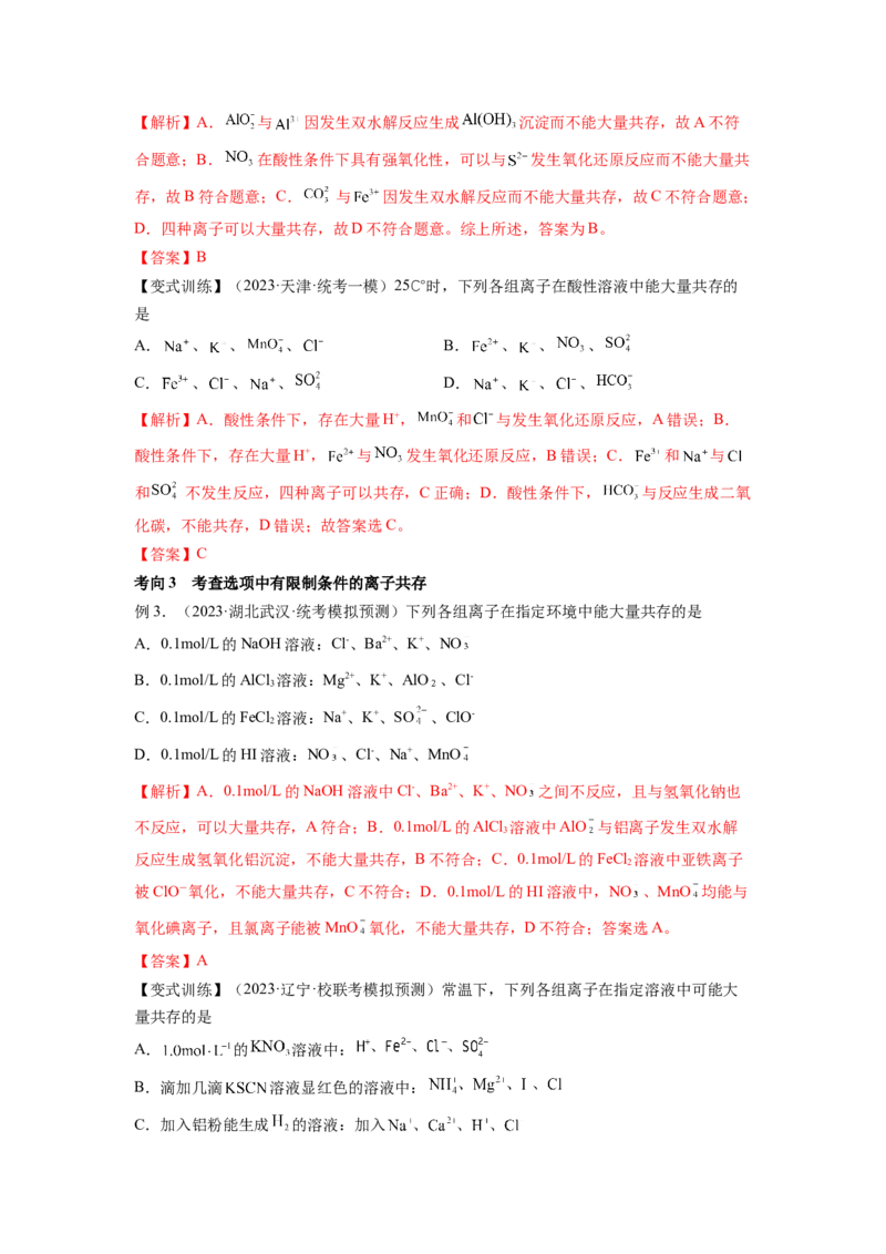 第06讲离子共存、离子的检验与推断（讲义）（解析版）_05高考化学_新高考复习资料_2024年新高考资料_一轮复习资料_完2024年高考化学一轮复习讲练测(课件+讲义+练习)（新高考）