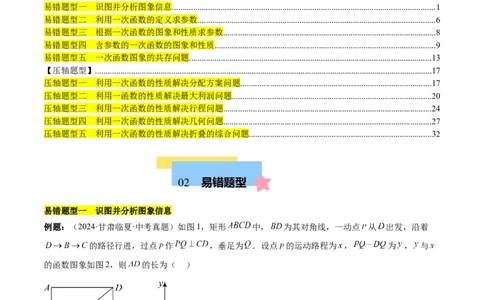 第十九章一次函数（单元复习5大易错+5大压轴）（教师版）_初中数学_八年级数学下册（人教版）_知识点汇总-U105_2025版