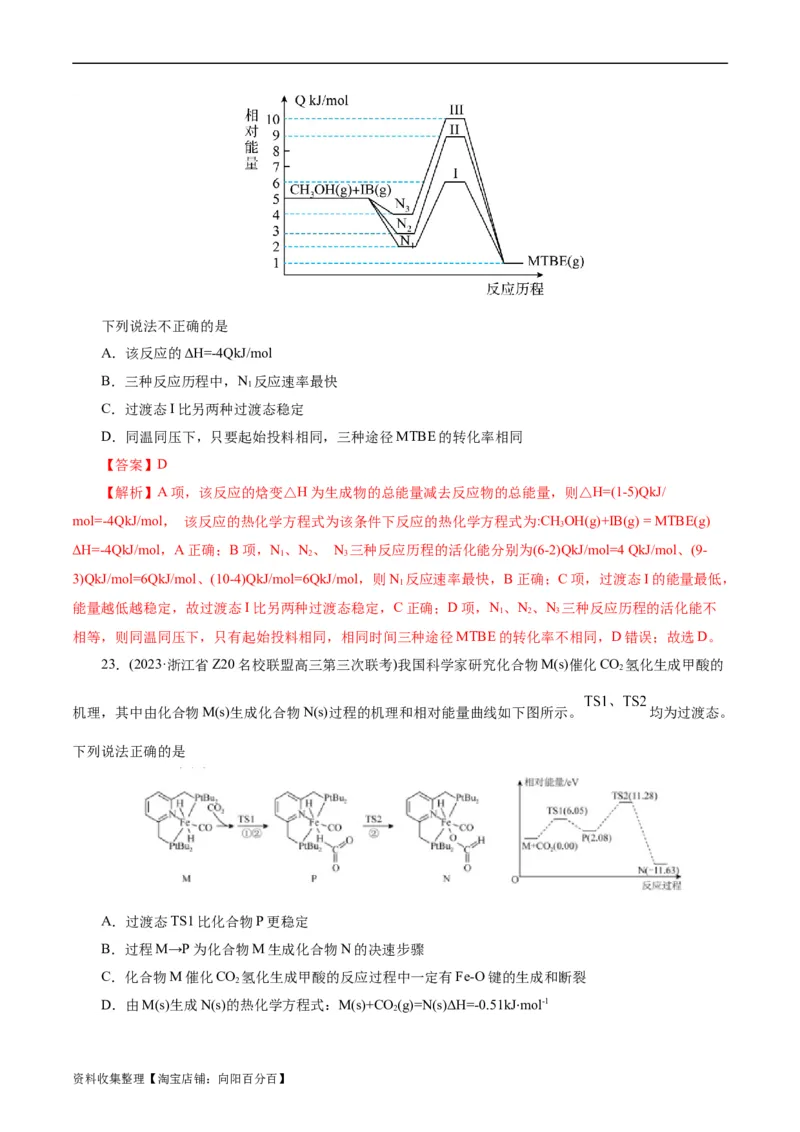 考点17化学反应的热效应(好题冲关)(解析版)_05高考化学_通用版（老高考）复习资料_2024年复习资料_完备战2024年高考化学一轮复习考点帮（全国通用）