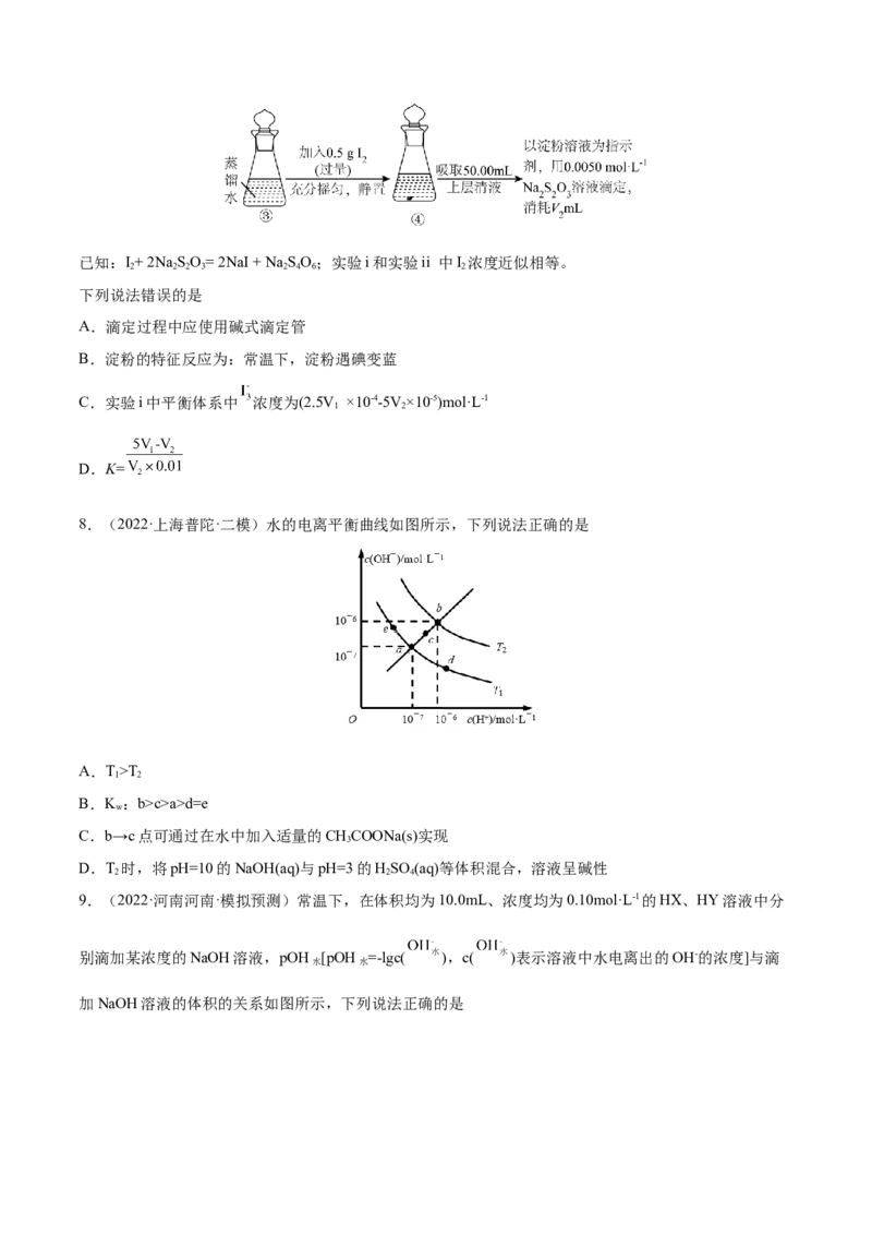 第24讲水的电离和溶液的pH（练）-2023年高考化学一轮复习讲练测（全国通用）（原卷版）_05高考化学_通用版（老高考）复习资料_2023年复习资料_一轮复习
