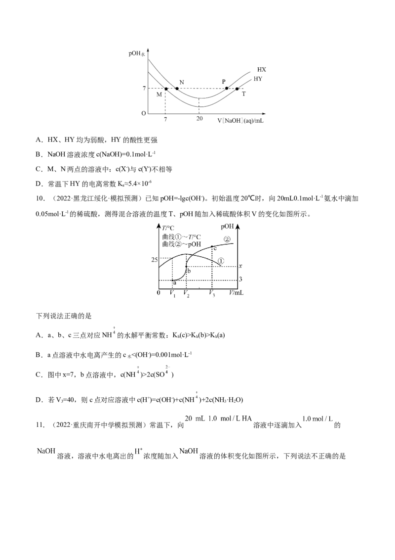 第24讲水的电离和溶液的pH（练）-2023年高考化学一轮复习讲练测（全国通用）（原卷版）_05高考化学_通用版（老高考）复习资料_2023年复习资料_一轮复习