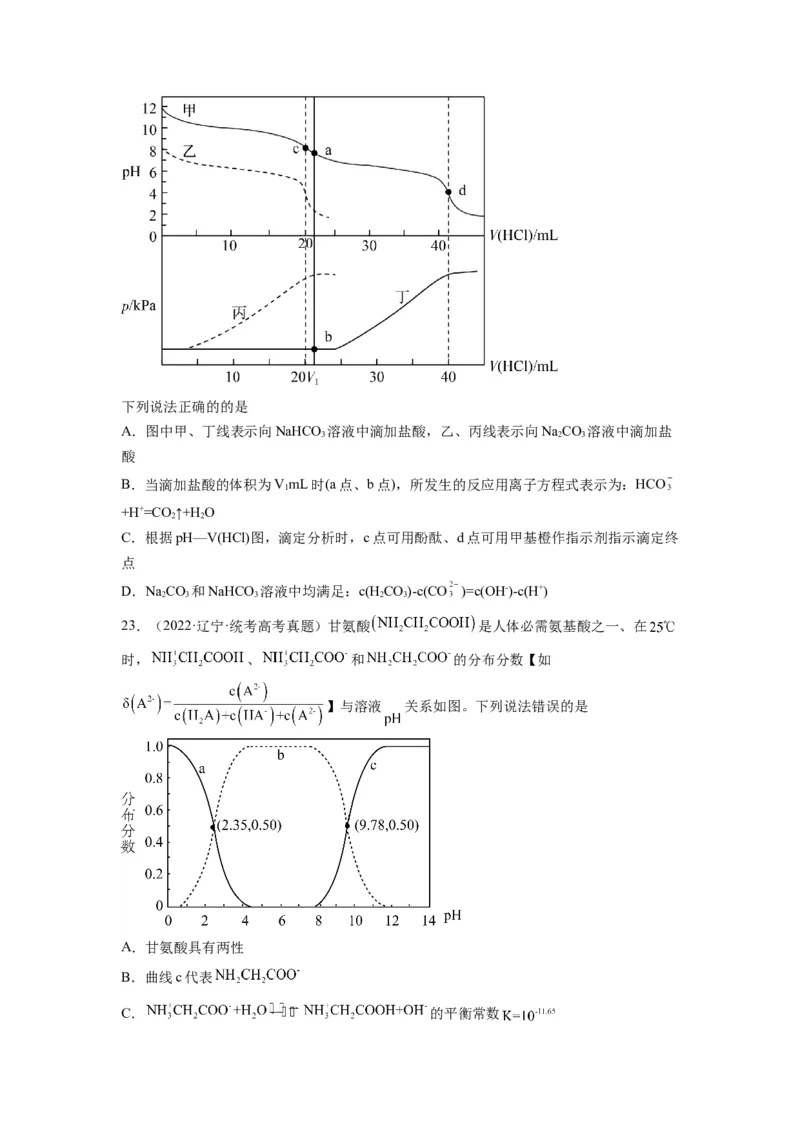 第15练水溶液中的离子平衡图像分析（原卷版）_05高考化学_2024年新高考资料_2.2024二轮复习_2023年暑假分层作业高二化学（2024届一轮复习通用）
