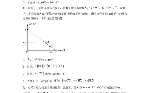 第15练水溶液中的离子平衡图像分析（原卷版）_05高考化学_2024年新高考资料_2.2024二轮复习_2023年暑假分层作业高二化学（2024届一轮复习通用）