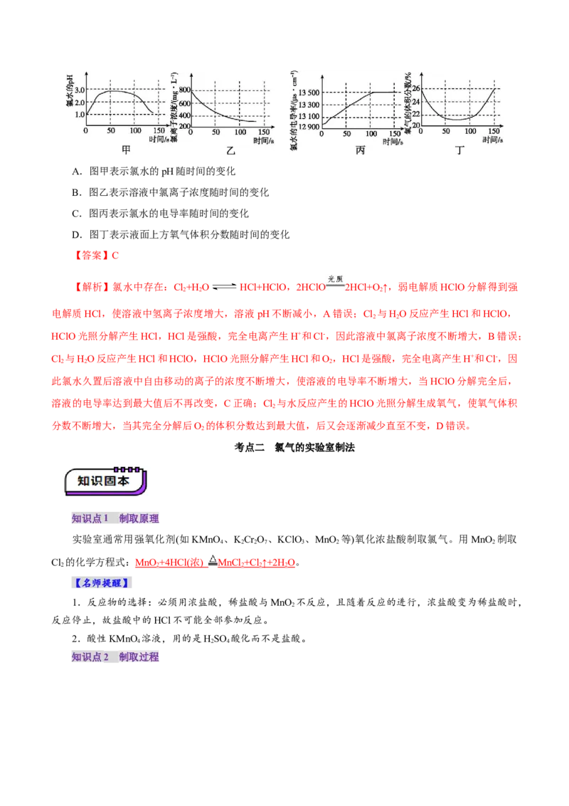 第01讲氯及其重要化合物(讲义)(解析版)_05高考化学_2025年新高考资料_一轮复习_2025年高考化学一轮复习讲练测（新教材新高考）_第四章非金属及其化合物