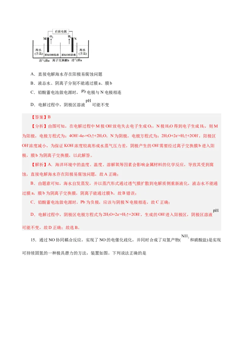 第17讲电解池金属的腐蚀与防护（练）-2024年高考化学大一轮复习精讲精练+专题讲座（解析版）_05高考化学_2024年新高考资料_1.2024一轮复习