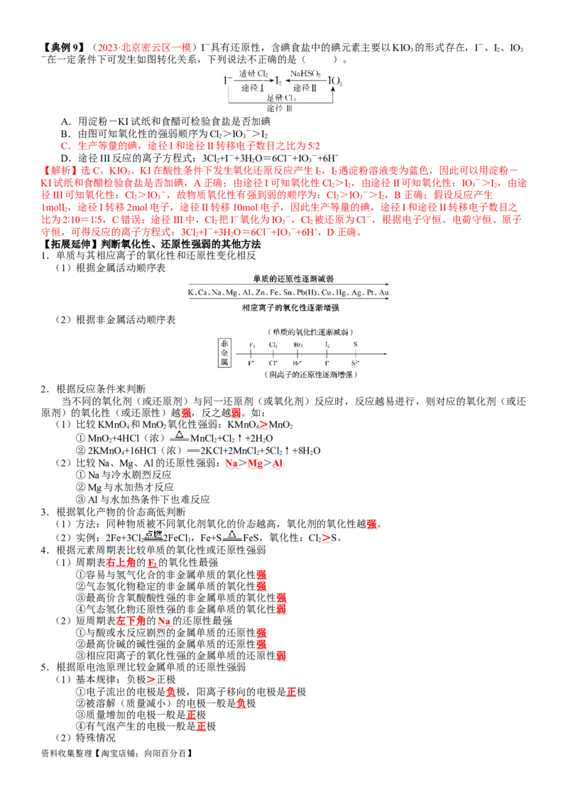 考点04氧化还原反应的基本概念和规律（核心考点精讲精练）-备战2024年高考化学一轮复习考点帮（新高考专用）（教师版）_05高考化学_新高考复习资料_2024年新高考资料_一轮复习资料