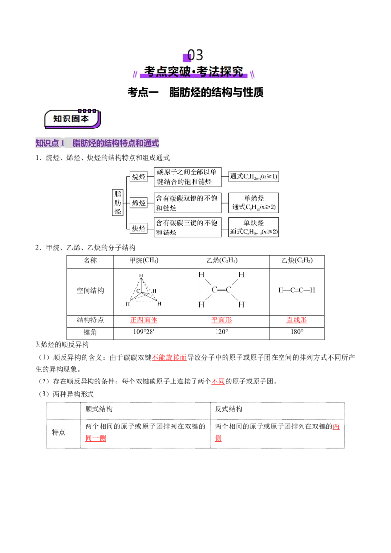 第02讲烃（讲义）（解析版）_05高考化学_2025年新高考资料_一轮复习_2025年高考化学一轮复习讲练测（新教材新高考）_第九章有机化学基础