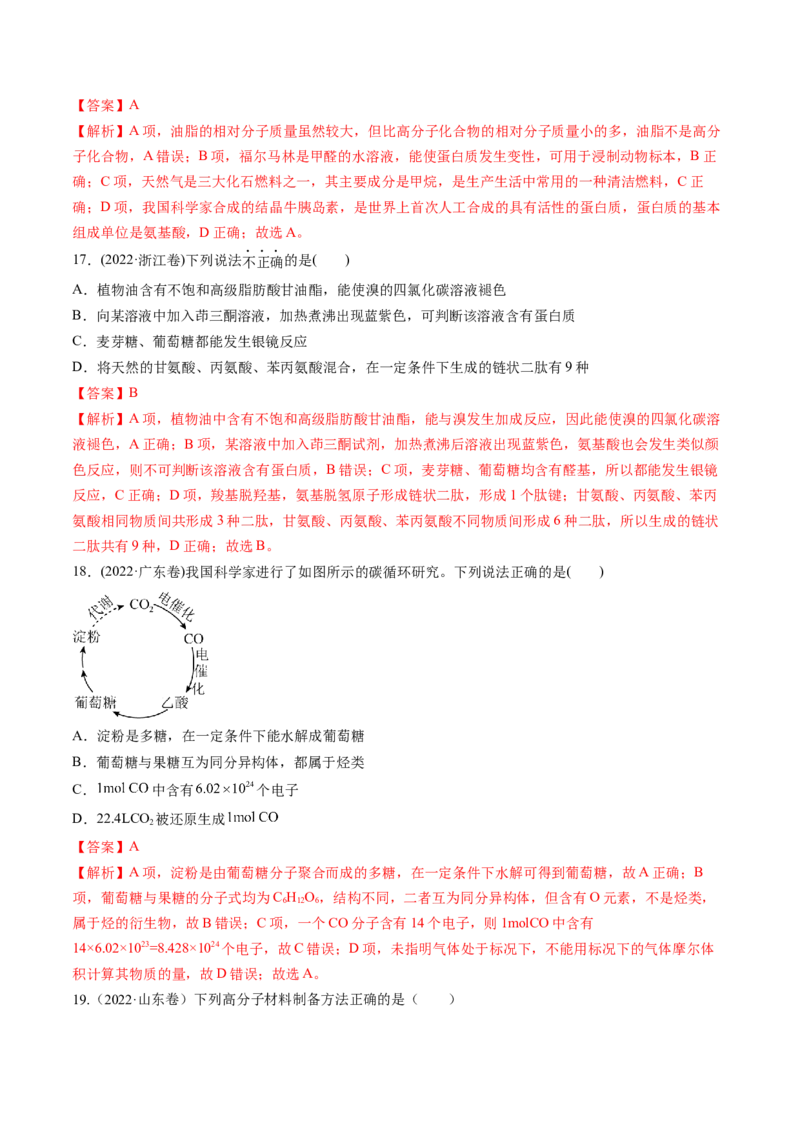 考点37生物大分子、合成高分子（核心考点精讲精练）-备战2025年高考化学一轮复习考点帮（新高考通用）（解析版）_05高考化学_2025年新高考资料_一轮复习