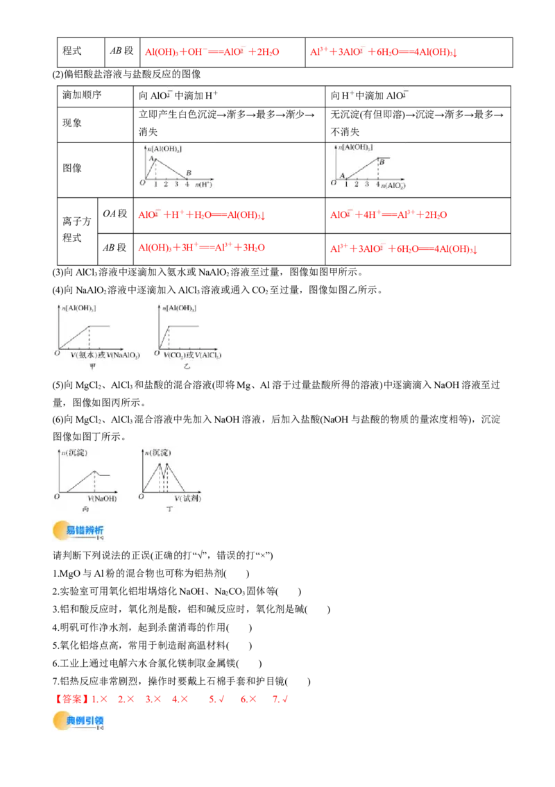 考点11铝及其重要化合物（核心考点精讲精练）-备战2025年高考化学一轮复习考点帮（新高考通用）（解析版）_05高考化学_2025年新高考资料_一轮复习_备战2025年高考化学一轮复习考点帮