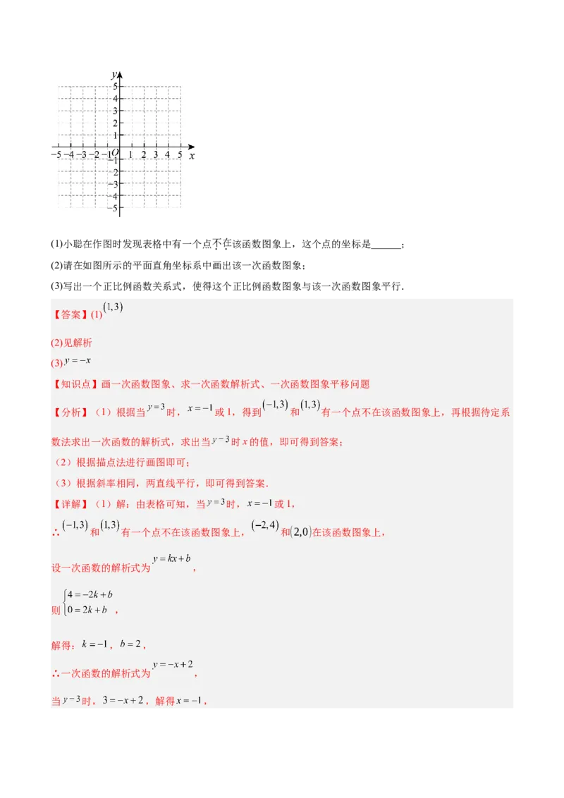 第十九章一次函数（单元复习4个知识点+14类题型突破）（教师版）_初中数学_八年级数学下册（人教版）_知识点汇总-U105_2025版