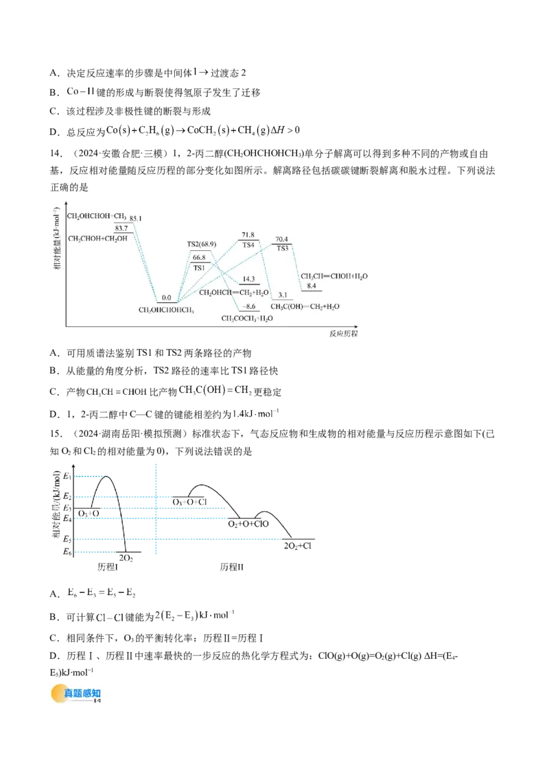 考点21化学反应的热效应（核心考点精讲精练）-备战2025年高考化学一轮复习考点帮（新高考通用）（原卷版）_05高考化学_2025年新高考资料_一轮复习_备战2025年高考化学一轮复习考点帮