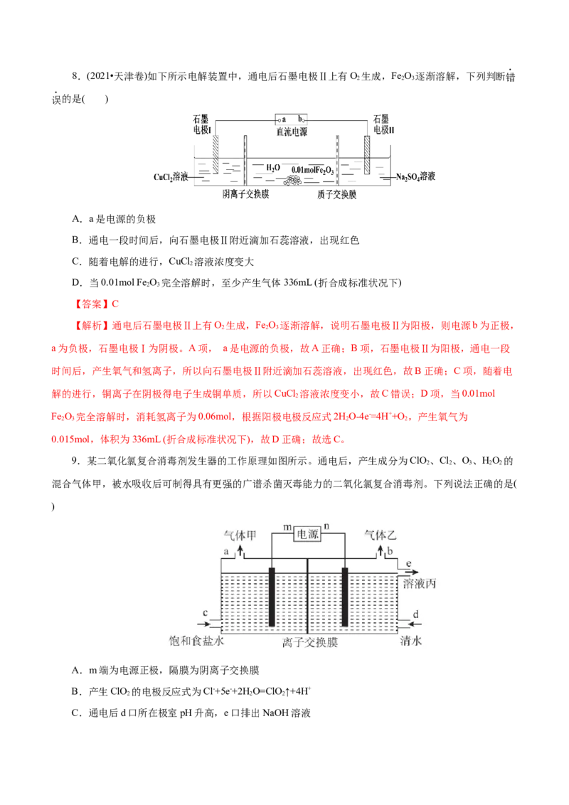 第35练电解池-2023年高考化学一轮复习小题多维练（解析版）_05高考化学_新高考复习资料_2023年新高考资料_一轮复习_2023年新高考化学一轮复习小题多维练