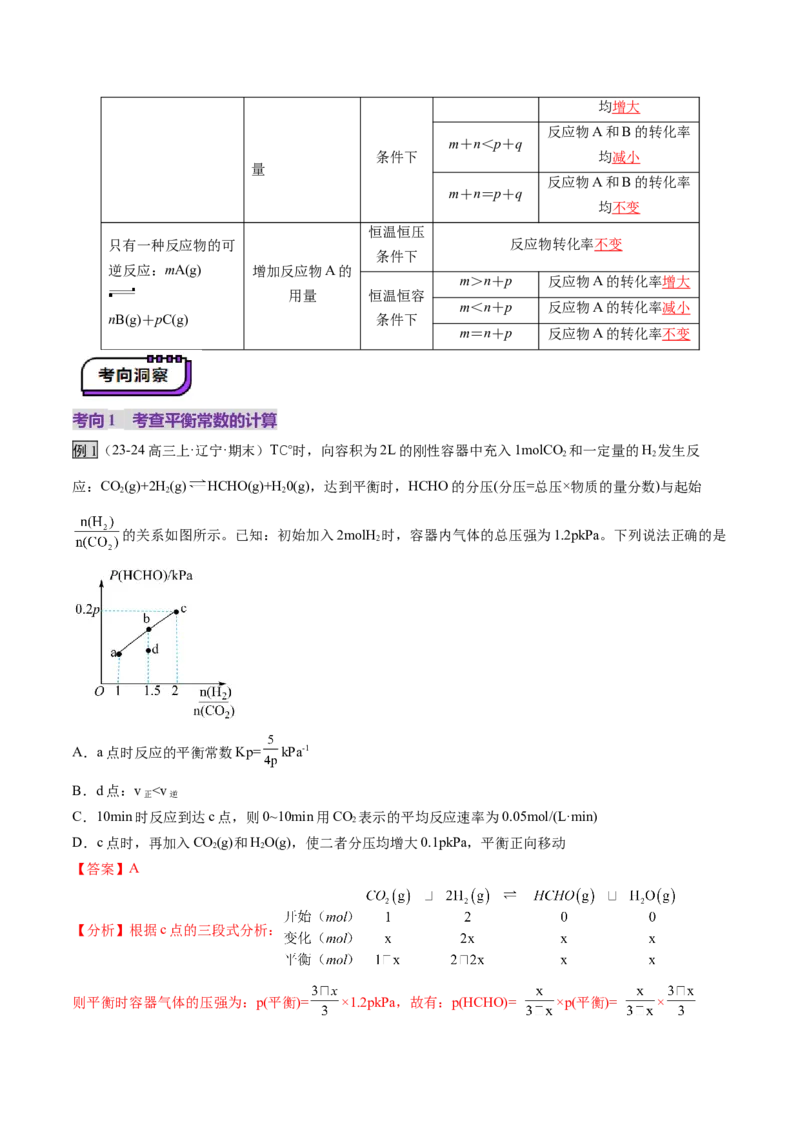 第03讲化学平衡常数及其相关计算（讲义）（解析版）_05高考化学_2025年新高考资料_一轮复习_2025年高考化学一轮复习讲练测（新教材新高考）_第七章化学反应速率与化学平衡