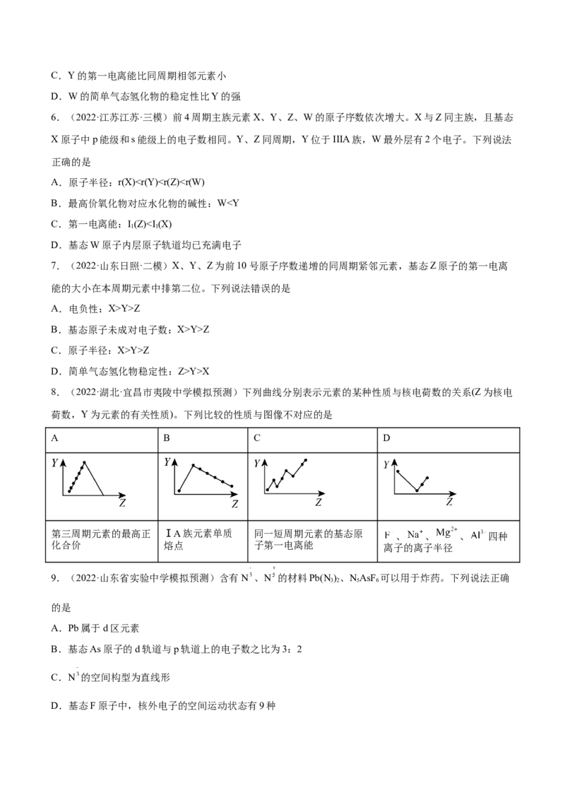 第36讲原子结构与性质（练）-2023年高考化学一轮复习讲练测（全国通用）（原卷版）_05高考化学_通用版（老高考）复习资料_2023年复习资料_一轮复习