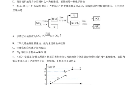 第01讲物质的分类及转化（练习）（原卷版）_05高考化学_新高考复习资料_2025年新高考资料_上好课2025年高考化学一轮复习讲练测（新教材新高考）_第一章物质及其变化