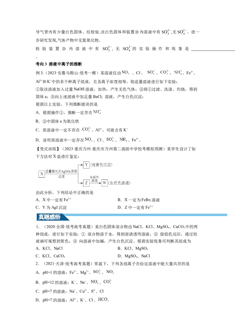 第06讲离子共存、离子的检验与推断（讲义）（原卷版）_05高考化学_新高考复习资料_2024年新高考资料_一轮复习资料_完2024年高考化学一轮复习讲练测(课件+讲义+练习)（新高考）