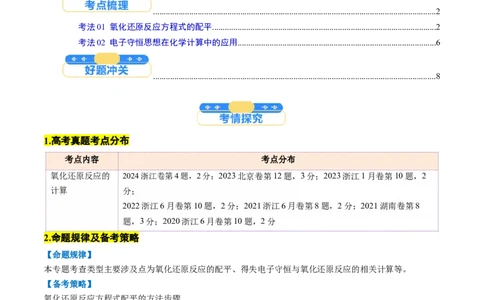 考点05氧化还原反应方程式的配平和计算（核心考点精讲精练）-备战2025年高考化学一轮复习考点帮（新高考通用）（解析版）_05高考化学_2025年新高考资料_一轮复习
