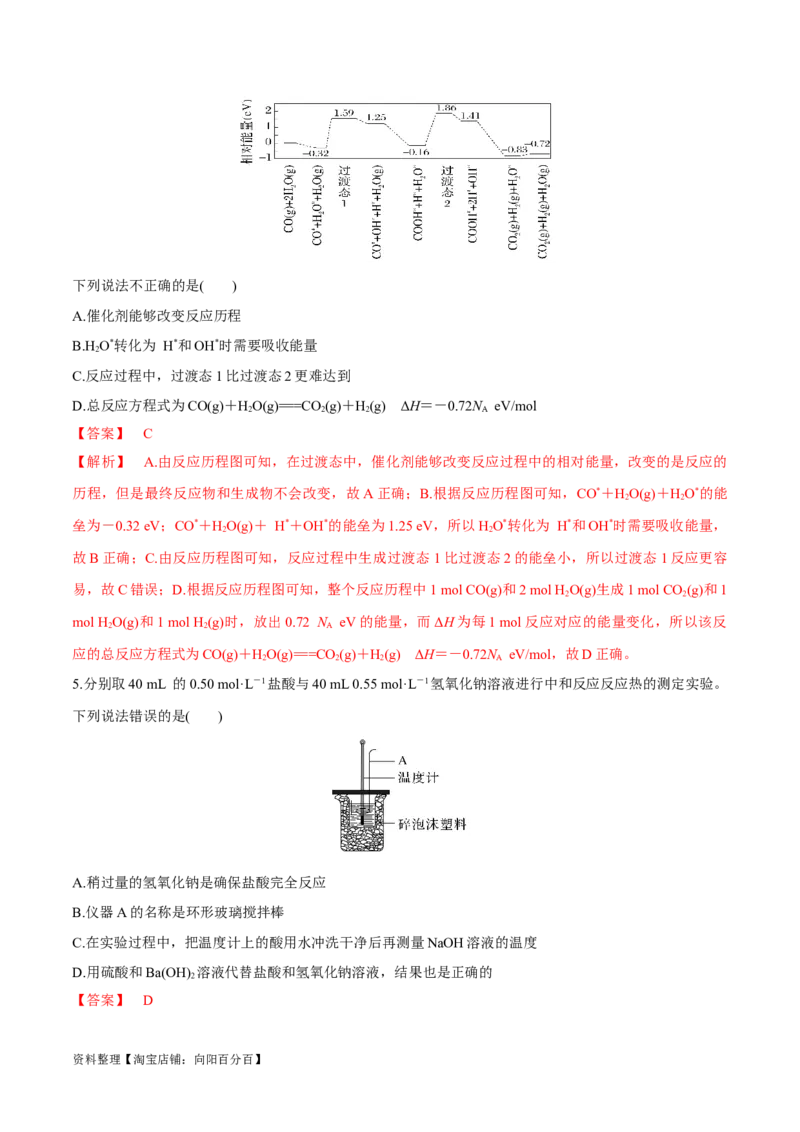 第21讲化学能与热能（教师版）_05高考化学_新高考复习资料_2024年新高考资料_一轮复习资料_大一轮课堂2024年高考化学大一轮复习课件+习题_习题