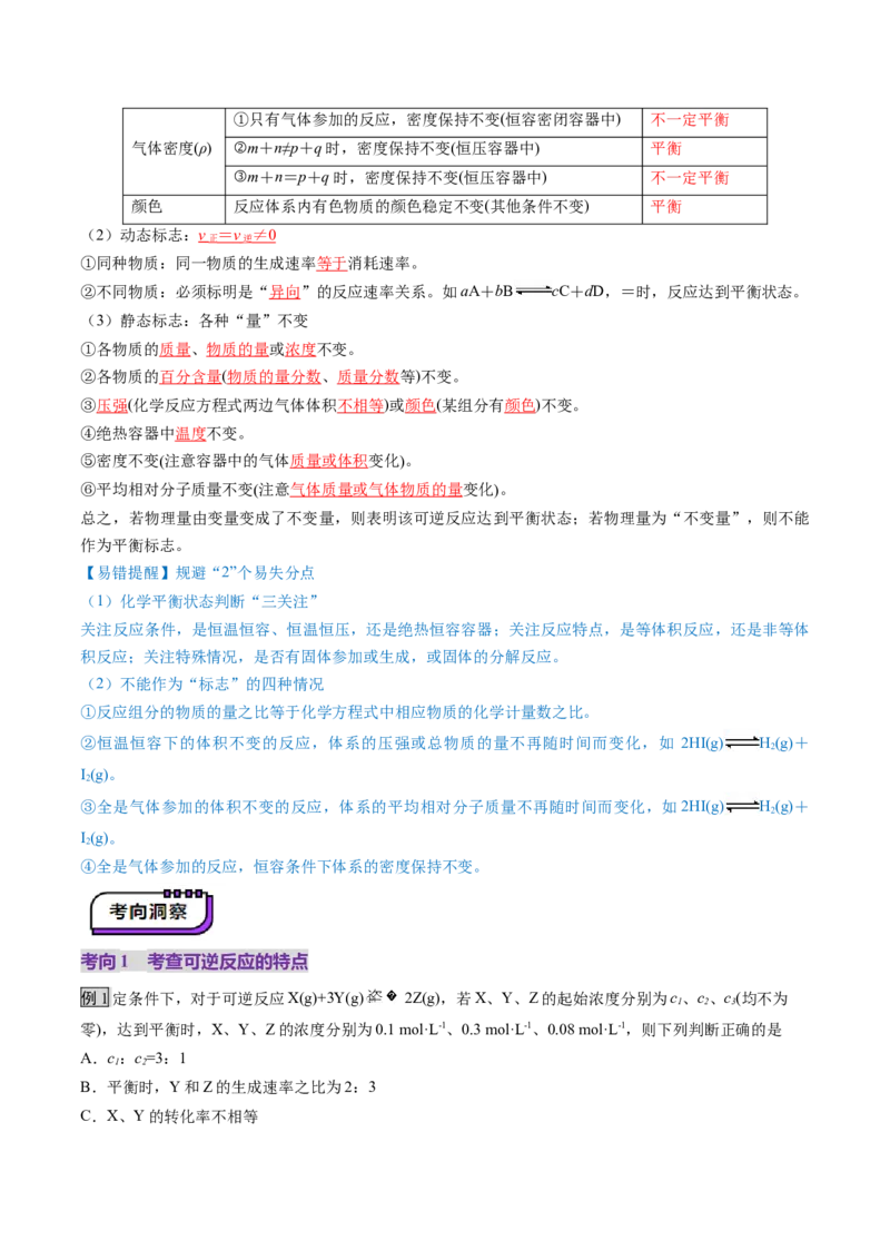 第02讲化学平衡状态、化学平衡的移动（讲义）（解析版）_05高考化学_2025年新高考资料_一轮复习_2025年高考化学一轮复习讲练测（新教材新高考）_第七章化学反应速率与化学平衡