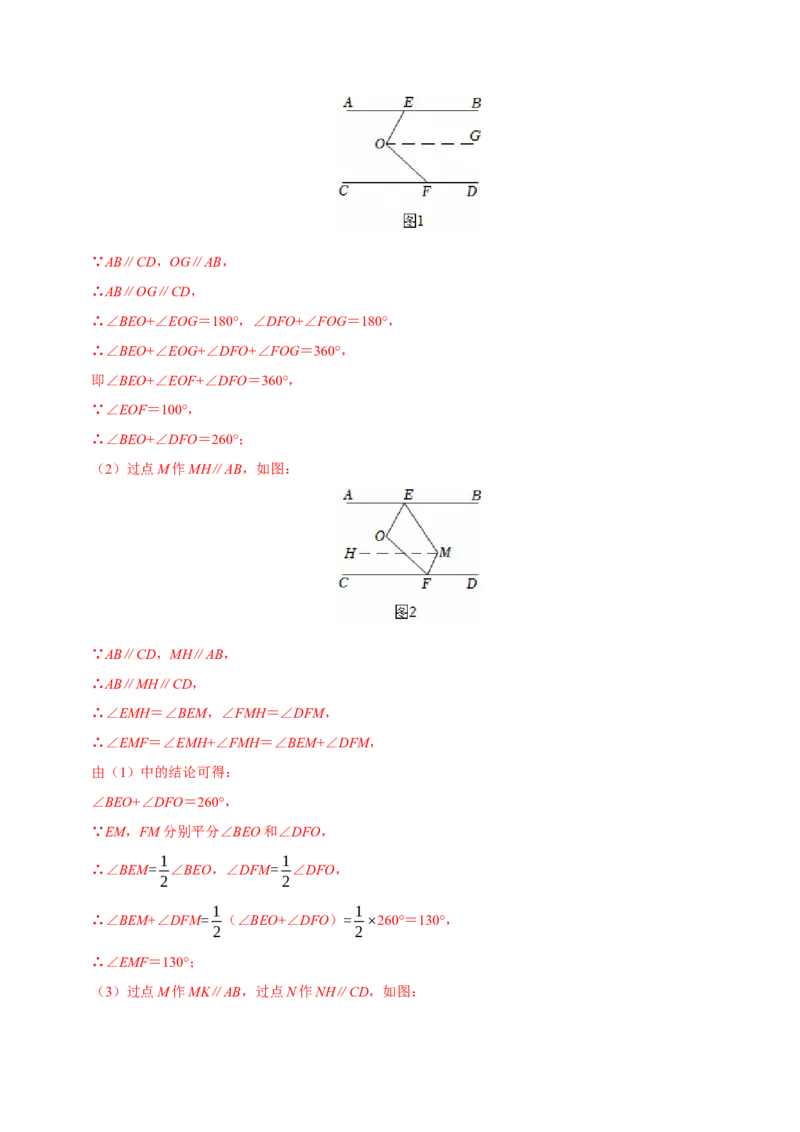 第五章相交线与平行线章末易错题（6个考点）（教师版）_初中数学_七年级数学下册（人教版）_重难点题型高分突破-U207