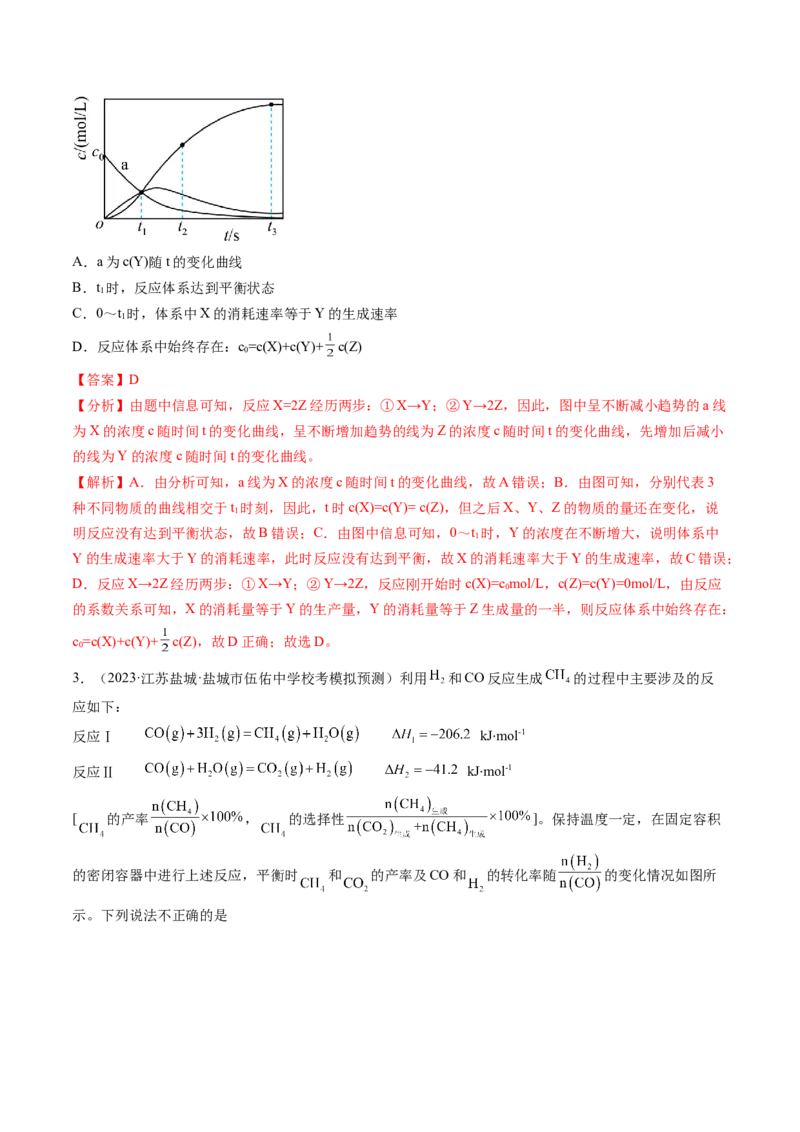 第25讲化学反应平衡（练习）（解析版）_05高考化学_2024年新高考资料_1.2024一轮复习_2024年高考化学一轮复习讲练测（新教材新高考）_第25讲化学反应平衡（练习）