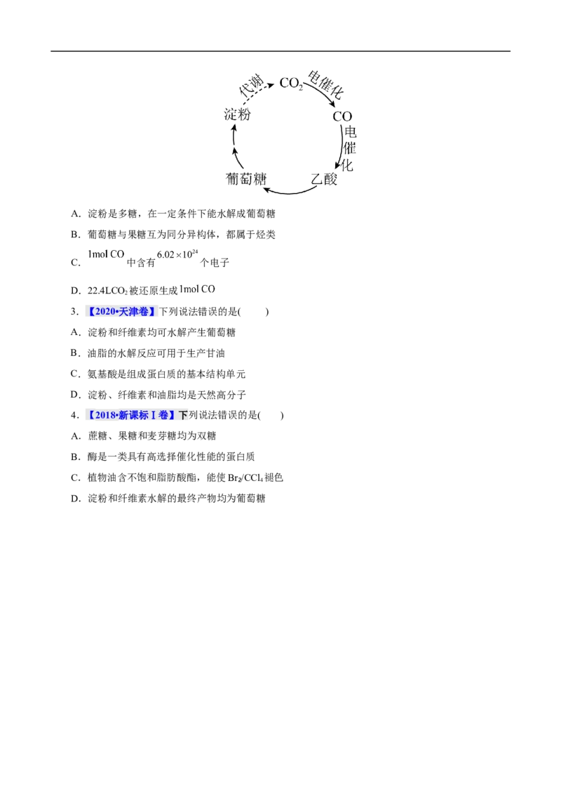 考点40糖类（原卷版）_05高考化学_通用版（老高考）复习资料_2023年复习资料_一轮复习_备战2023年高考化学一轮复习考点帮（全国通用）
