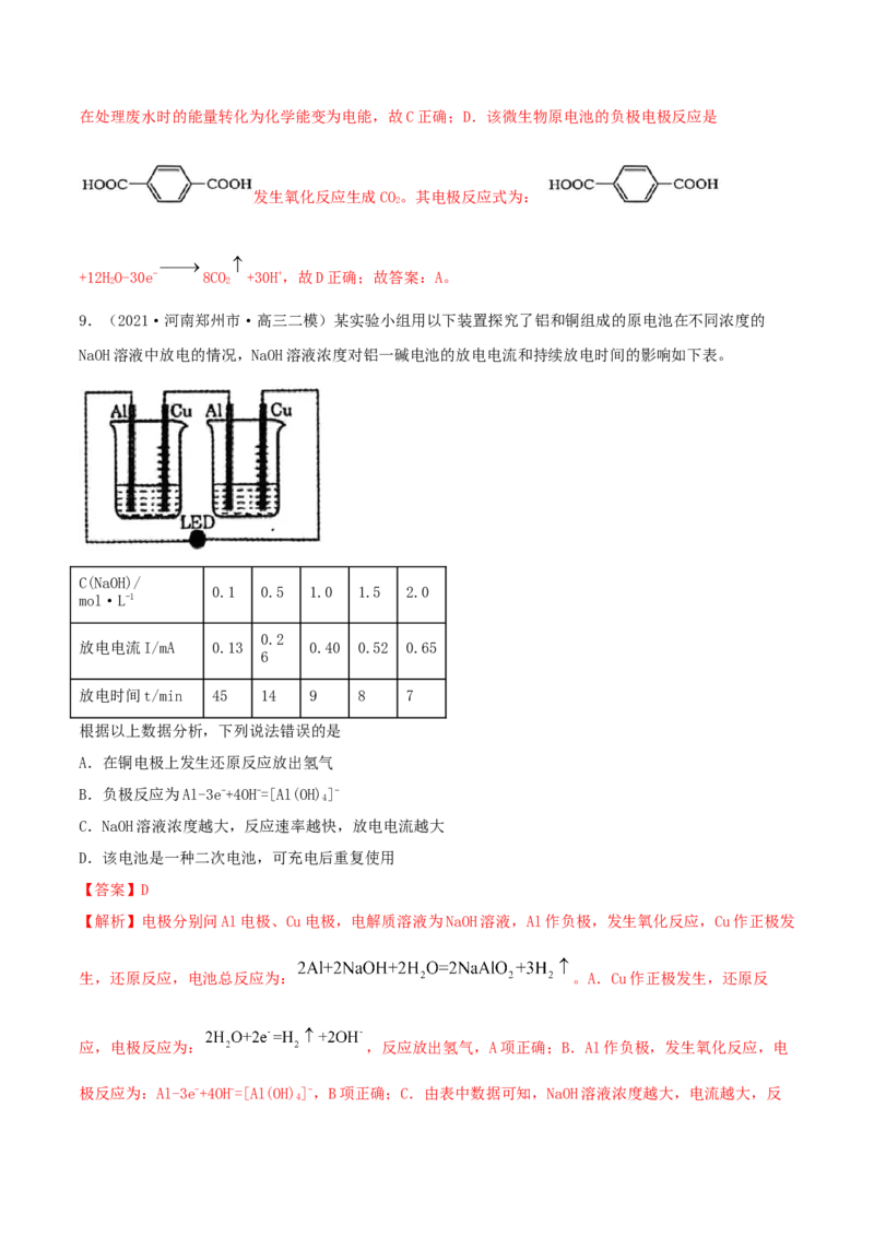 第18讲原电池　化学电源（精练）-2022年一轮复习讲练测（解析版）_05高考化学_新高考复习资料_2022年新高考资料_2022年高考化学一轮复习讲练测