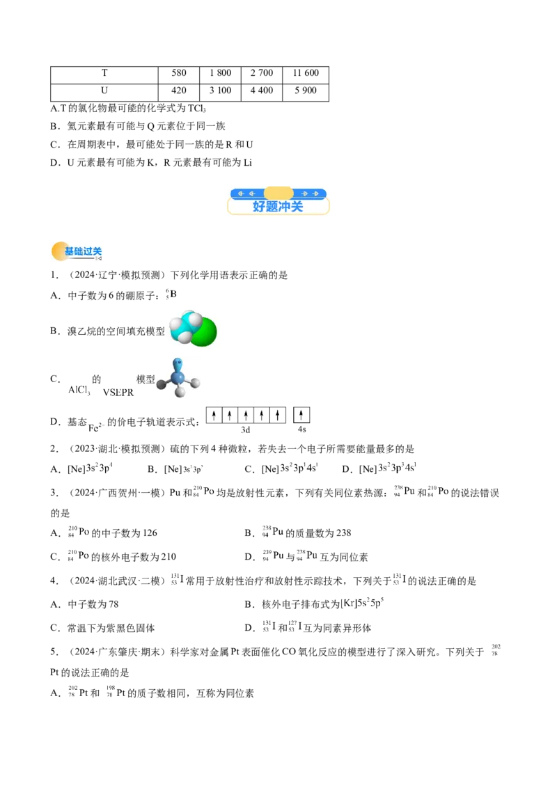 考点18原子结构与性质（核心考点精讲精练）-备战2025年高考化学一轮复习考点帮（新高考通用）（原卷版）_05高考化学_2025年新高考资料_一轮复习_备战2025年高考化学一轮复习考点帮