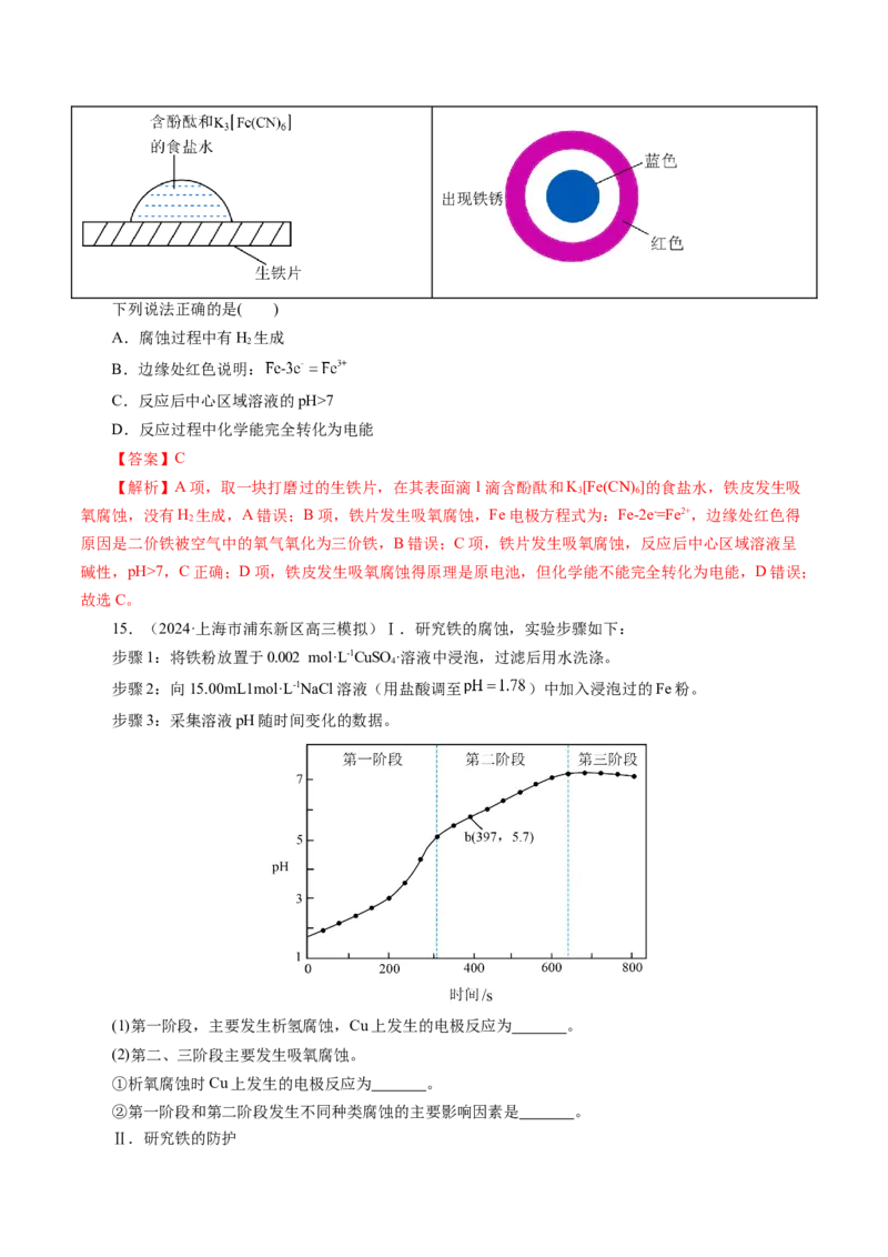 第03讲电解池、金属的腐蚀与防护(练习)(解析版)_05高考化学_2025年新高考资料_一轮复习_2025年高考化学一轮复习讲练测（新教材新高考）_第六章化学反应与能量