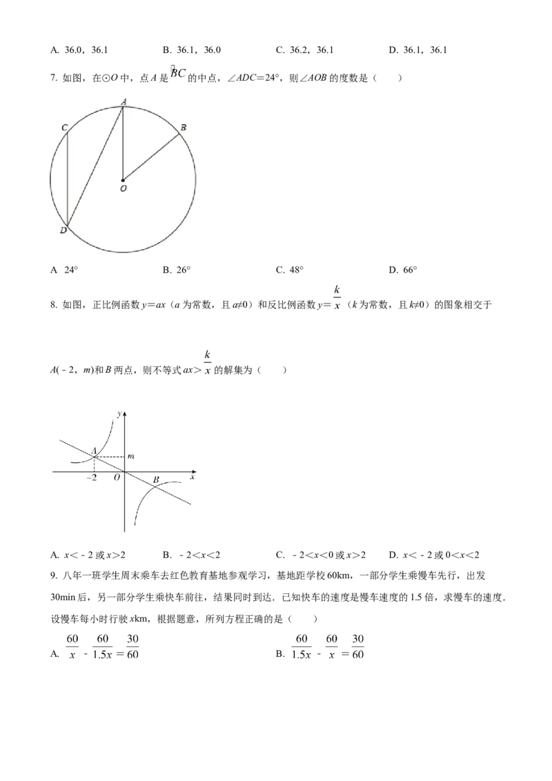 精品解析：2022年辽宁省朝阳市中考数学真题（原卷版）_初中数学_九年级数学下册（人教版）_全国各地数学中考真题_2022年全国中考数学真题145份