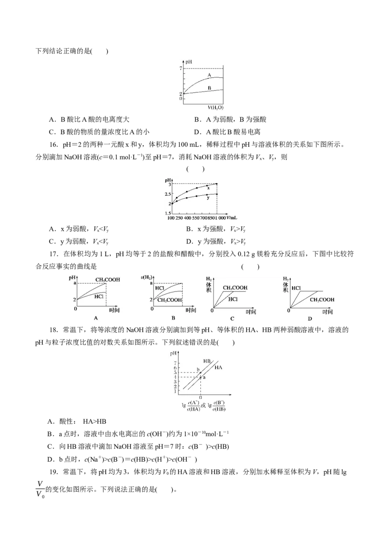 第01讲电离平衡(练习)(原卷版)_05高考化学_2025年新高考资料_一轮复习_2025年高考化学一轮复习讲练测（新教材新高考）_第八章水溶液中的离子反应与平衡