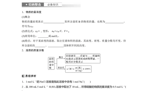 第2章第7讲　物质的量浓度_05高考化学_2024年新高考资料_1.2024一轮复习_2024年高考化学一轮复习讲义（新人教新高考版）_学生版在此文件夹_大一轮复习讲义