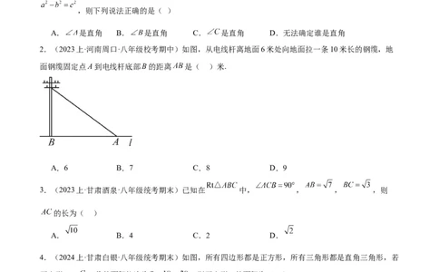 第十七章勾股定理重难点检测卷（学生版）_初中数学_八年级数学下册（人教版）_重难点专题提升-V7_2024版