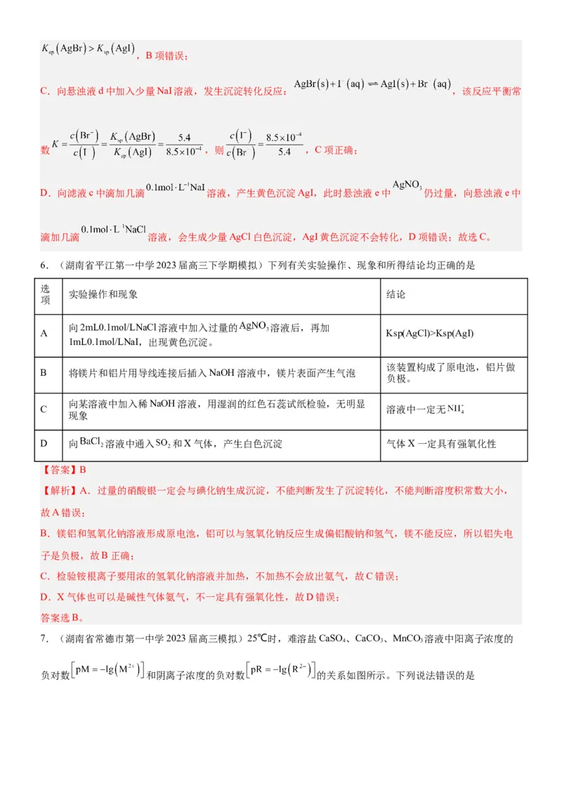 考点4沉淀溶解平衡（核心考点精讲精练（原卷版）_05高考化学_新高考复习资料_2024年新高考资料_一轮复习资料_完备战2024年高考化学一轮复习考点帮（新高考专用）