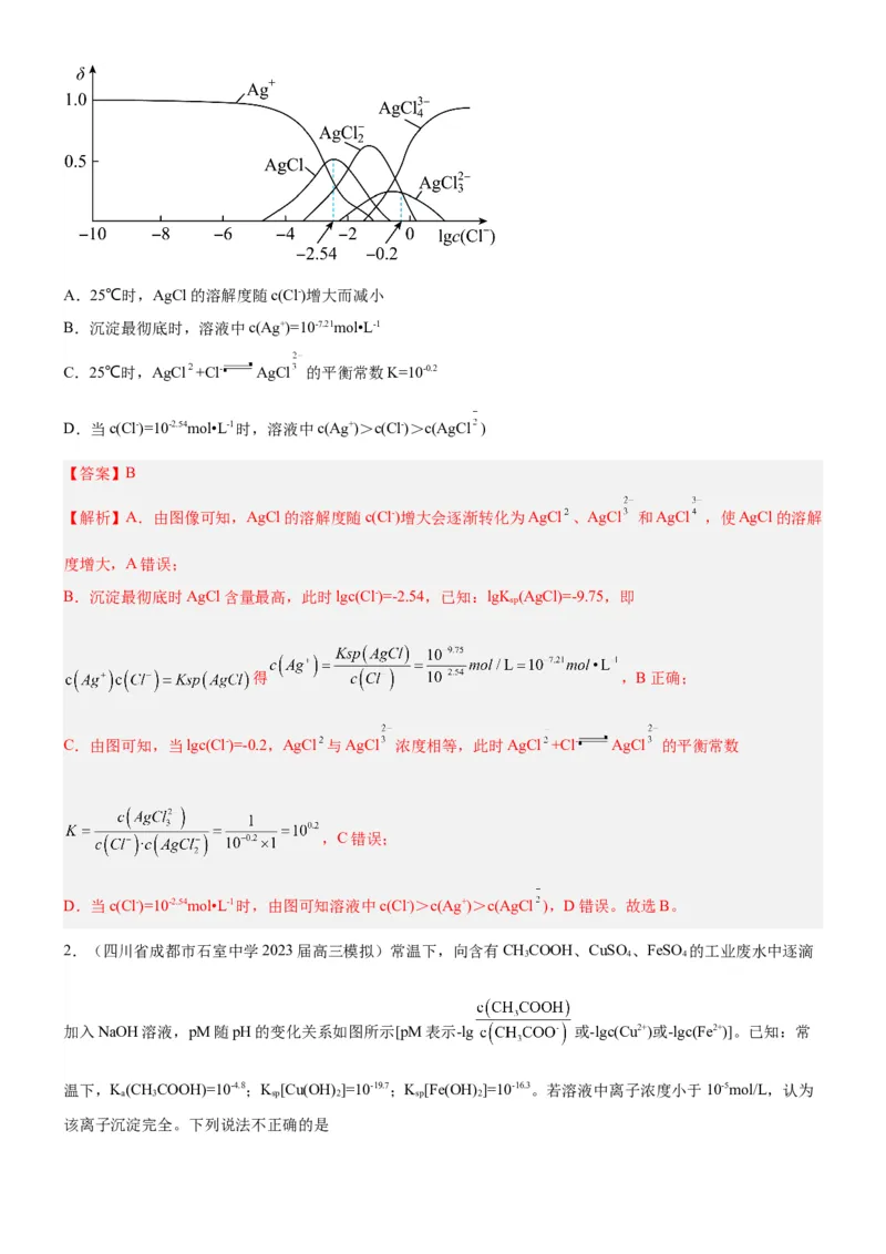 考点4沉淀溶解平衡（核心考点精讲精练（原卷版）_05高考化学_新高考复习资料_2024年新高考资料_一轮复习资料_完备战2024年高考化学一轮复习考点帮（新高考专用）