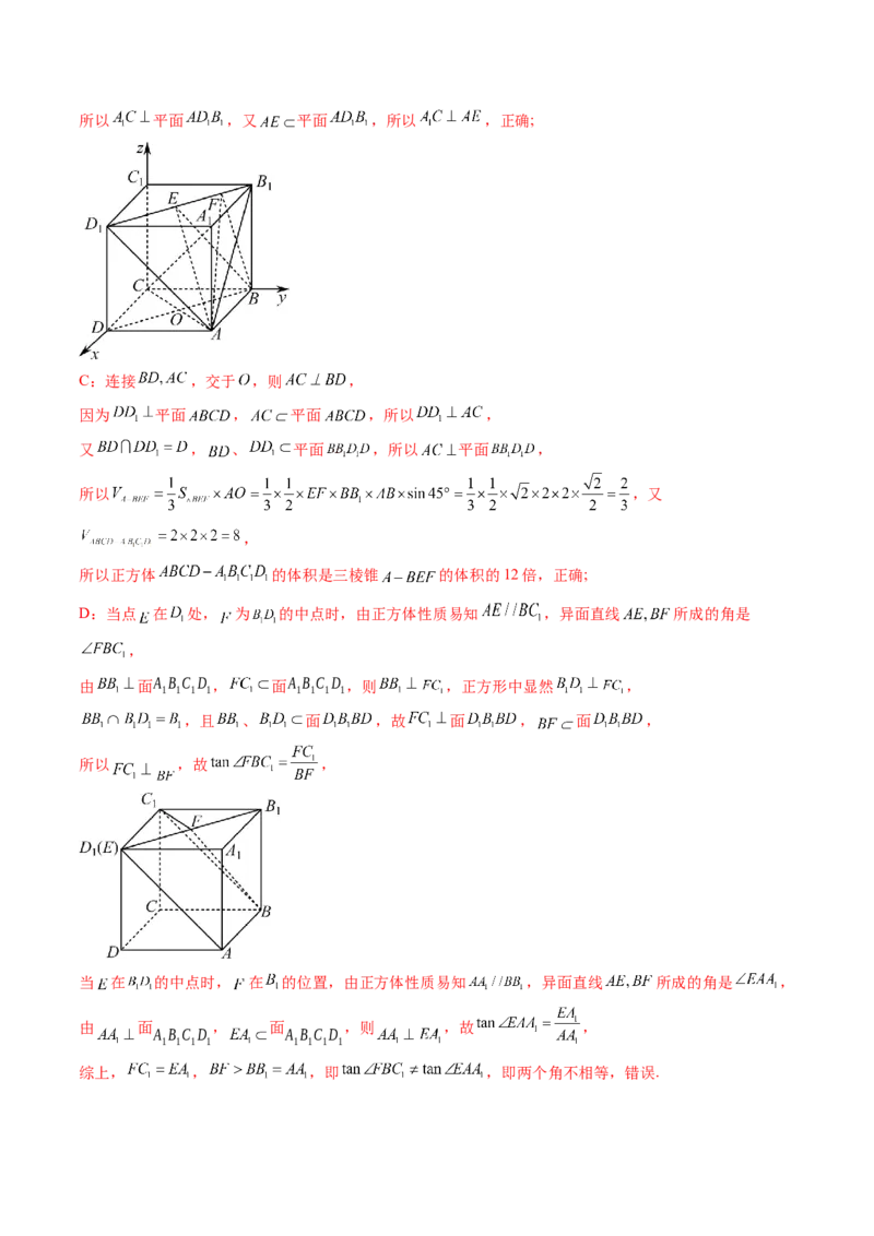 重难点突破05立体几何中的常考压轴小题（七大题型）（解析版）_2.2025数学总复习_2024年新高考资料_1.2024一轮复习_2024年高考数学一轮复习讲练测（新教材新高考）