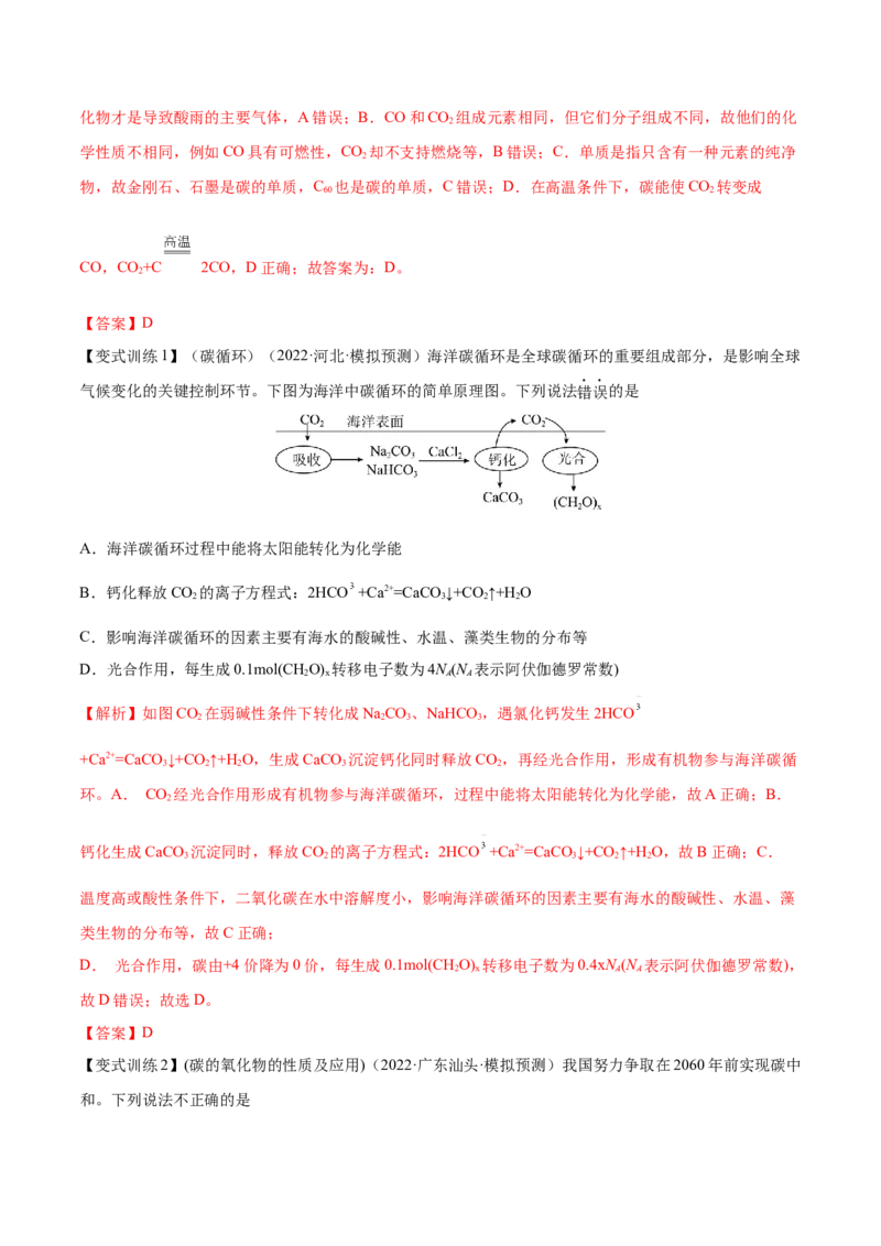 第11讲碳、硅及无机非金属材料（讲）-2023年高考化学一轮复习讲练测（全国通用）（解析版）_05高考化学_通用版（老高考）复习资料_2023年复习资料_一轮复习