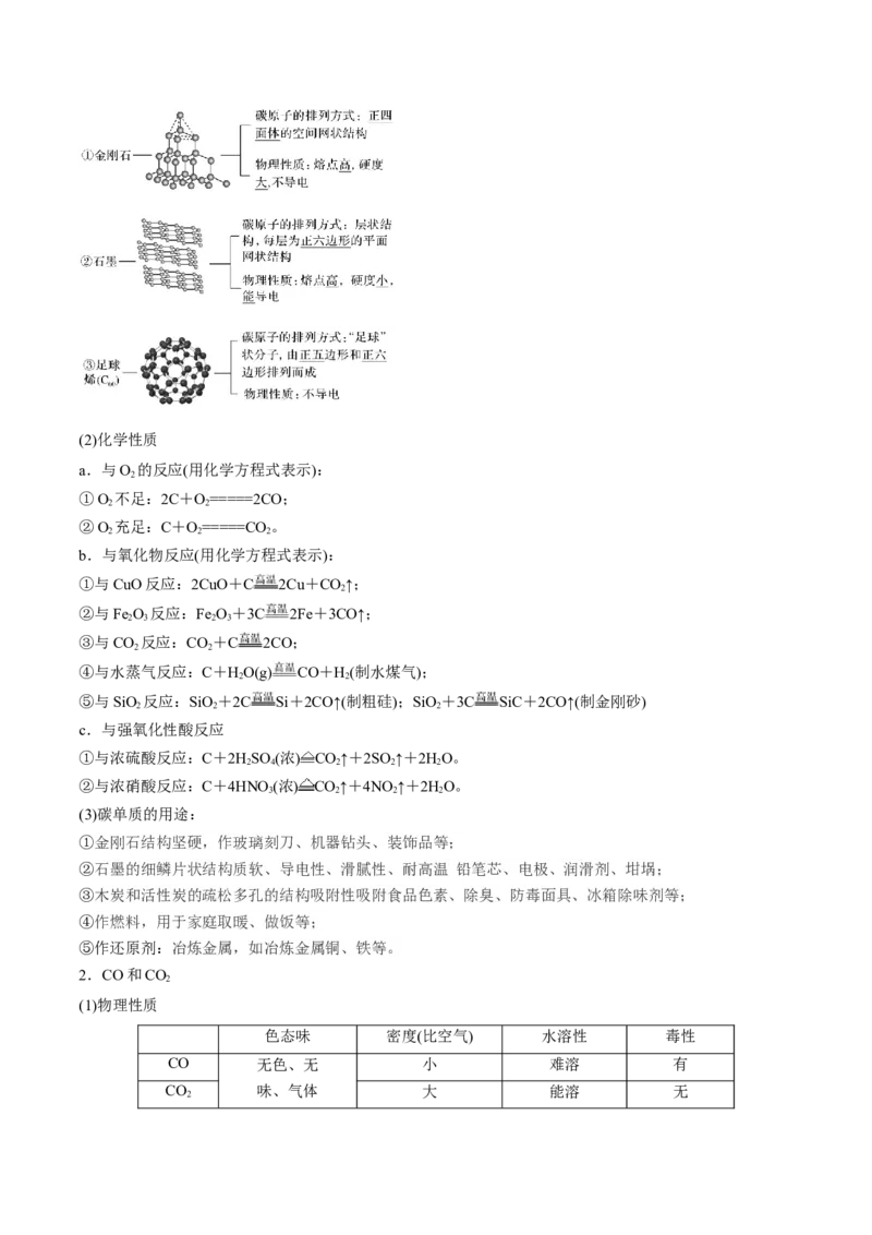 第11讲碳、硅及无机非金属材料（讲）-2023年高考化学一轮复习讲练测（全国通用）（解析版）_05高考化学_通用版（老高考）复习资料_2023年复习资料_一轮复习