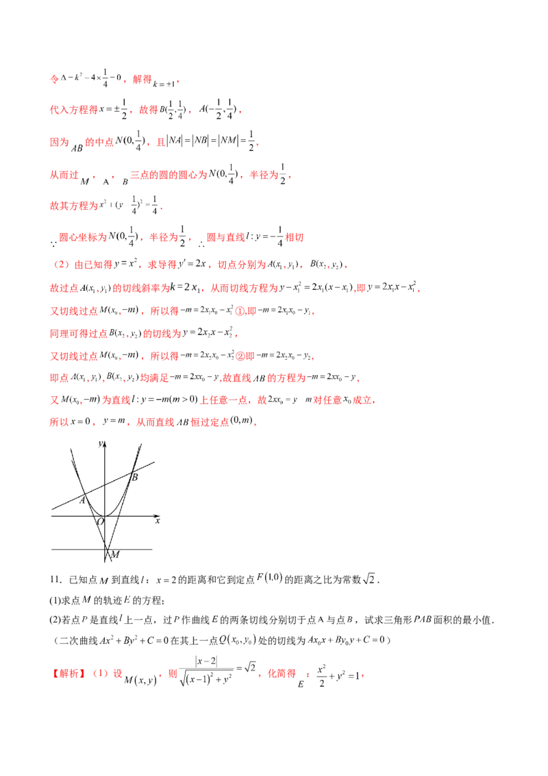 重难点突破13切线与切点弦问题（五大题型）（解析版）_2.2025数学总复习_2025年新高考资料_一轮复习_2025年高考数学一轮复习讲练测（新教材新高考，含2024高考真题）