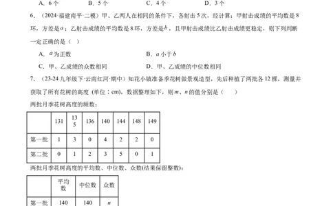 第二十章数据的分析重难点检测卷（学生版）_初中数学_八年级数学下册（人教版）_重难点专题提升-V7_2024版