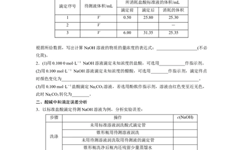 第9章第53讲　酸碱中和滴定及拓展应用_05高考化学_2024年新高考资料_1.2024一轮复习_2024年高考化学一轮复习讲义（新人教新高考版）_学生版在此文件夹_大一轮复习讲义